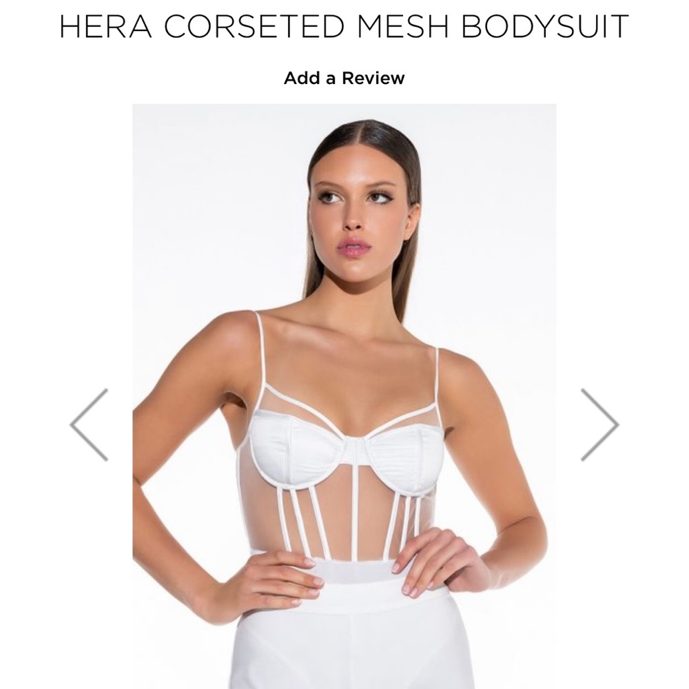 AKIRA HERA CORSETED MESH BODYSUIT